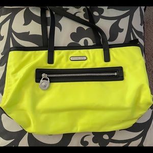 Michael Kors Neon Yellow Purse Tote Rare